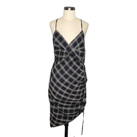 BAILEY44 Bray Dress Women's Size Large Black White Windowpane Plaid Mini - Picture 1 of 6